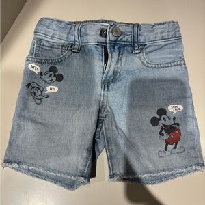 Disney X Gap Mickey Mouse Kids Denim Shorts 18-24 months
